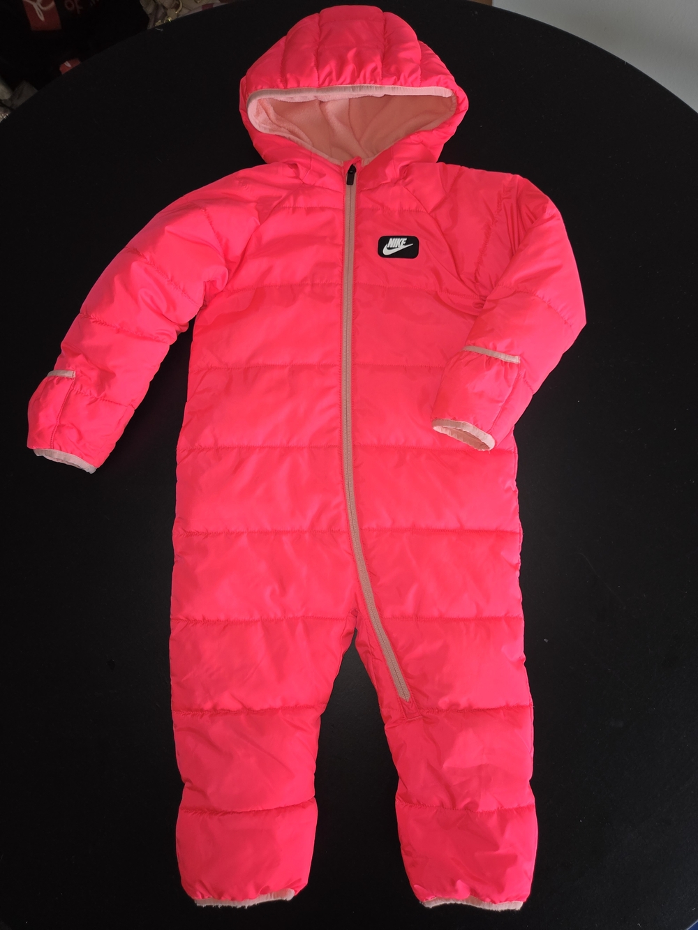Nike Pink Insulated Puffer Snowsuit Pram Suit Coverall Hooded 24M